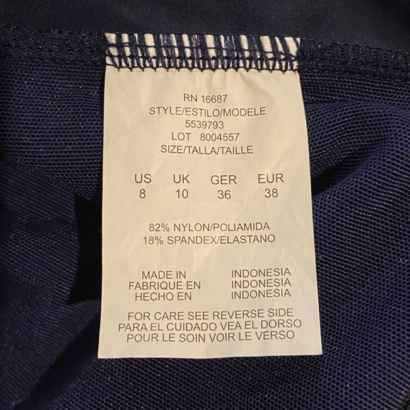 NWT Swim Solutions Modest Swim Suit Dress Thigh Minimizer Blue Floral Sz 10 - Picture 7 of 7